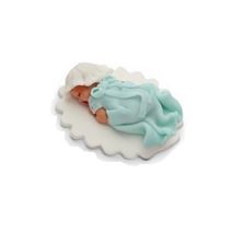Picture of BABY COVERED IN BLANKET 7 X 8 CM HAND MADE SUGAR CAKE TOPPER